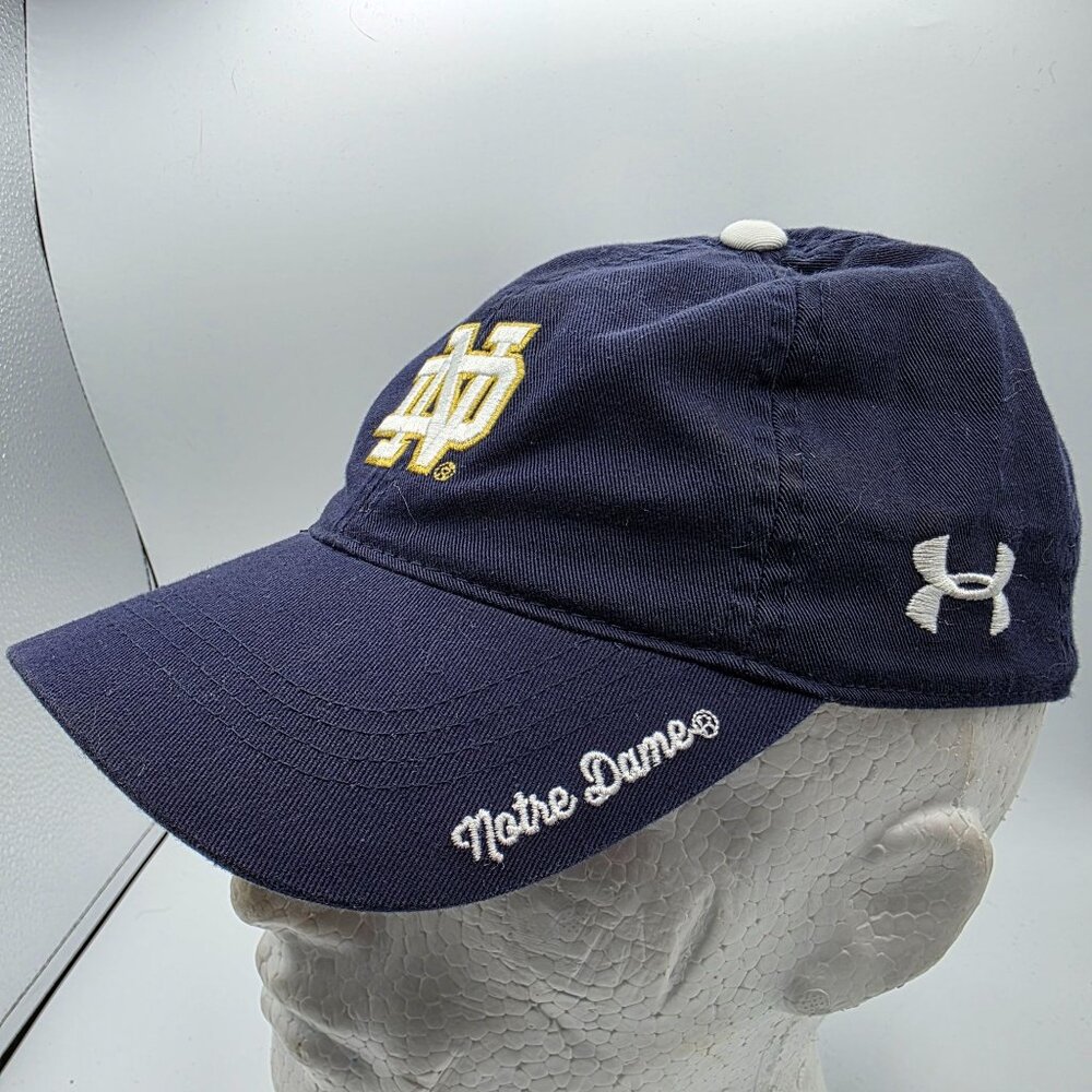Under Armour Womens Blue Notre Dame Adjustable Hat Cap Sports Casual Outdoors